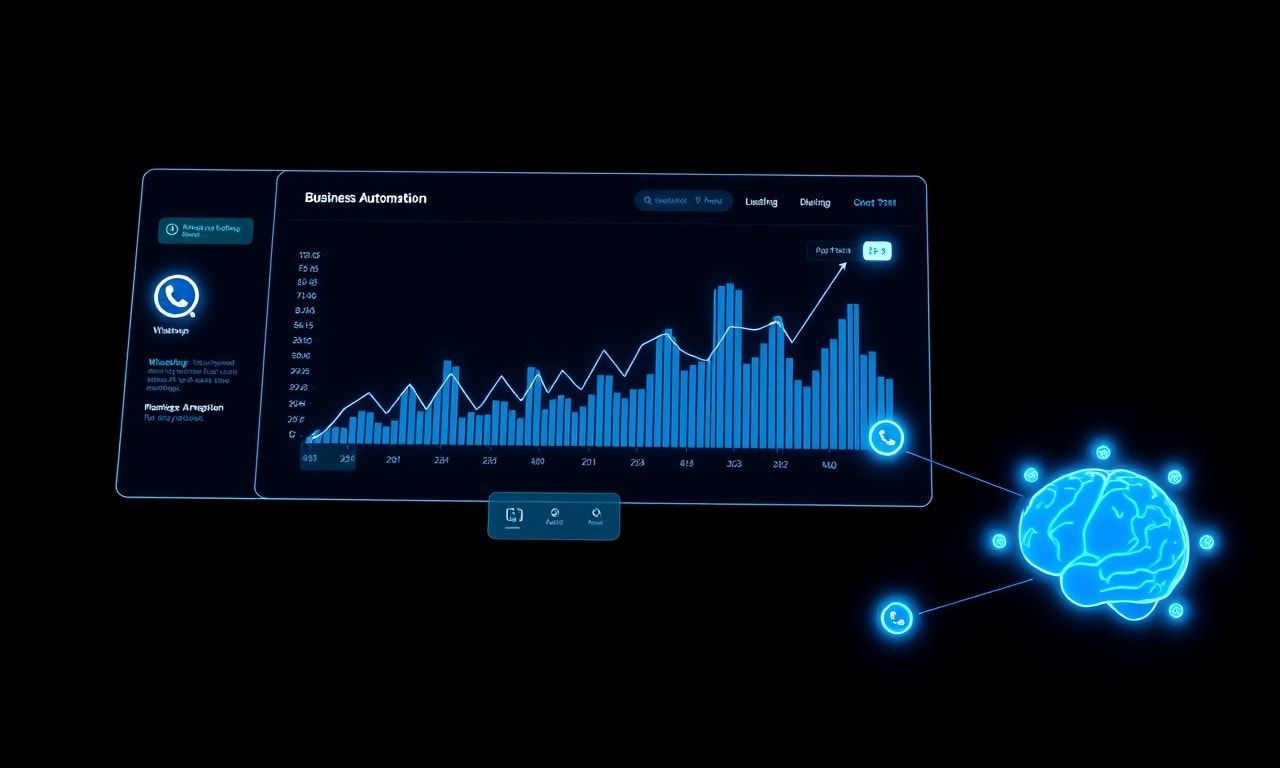 Dashboard de automação empresarial com IA