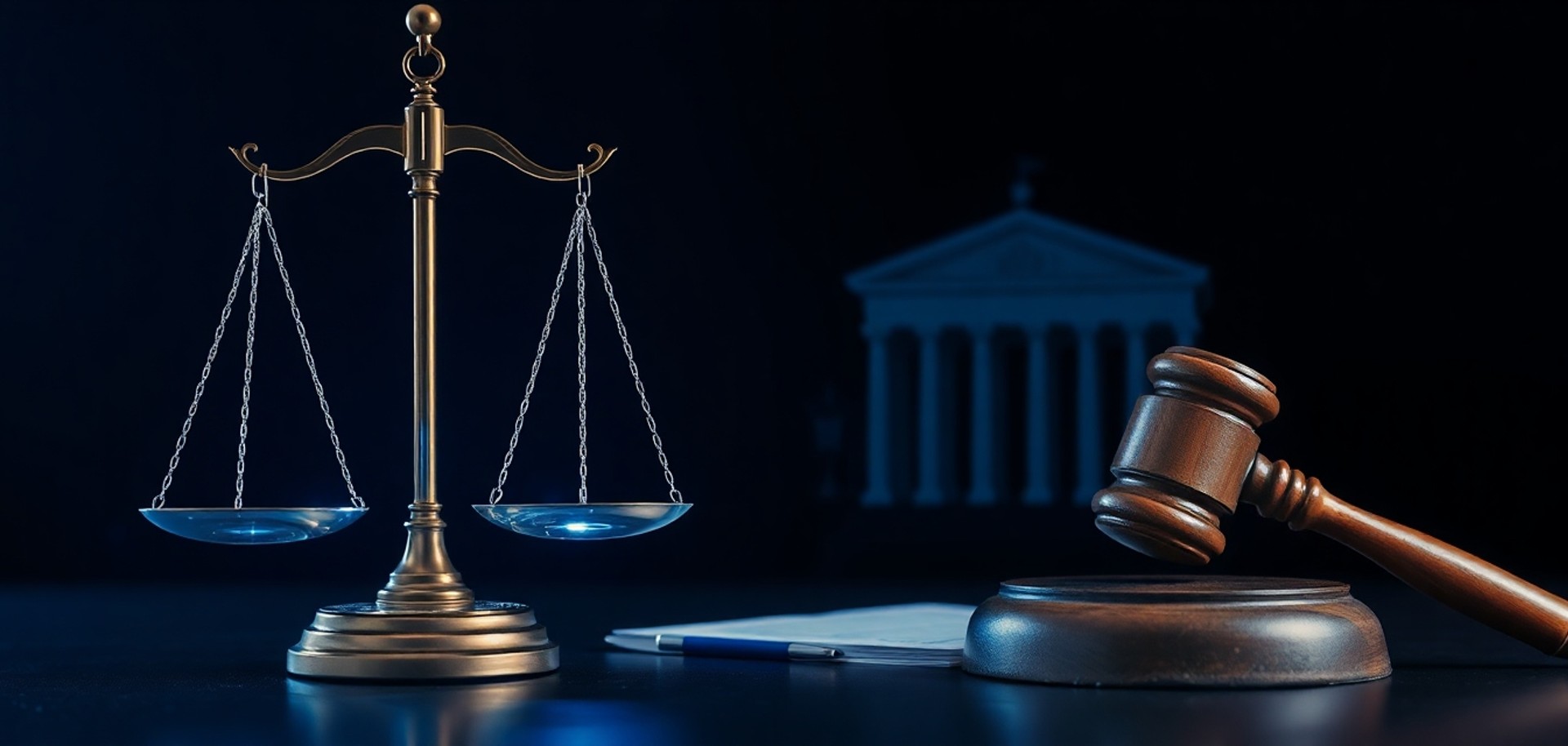 Regulação de inteligência artificial em 2026: balança da justiça com circuitos digitais